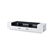 White & black finish tv stand by Acme additional picture 2