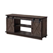 Oak finish tv stand with fireplace by Acme additional picture 2