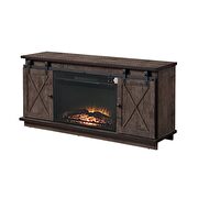 Oak finish tv stand with fireplace by Acme additional picture 3