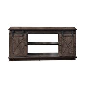 Oak finish tv stand with fireplace by Acme additional picture 4