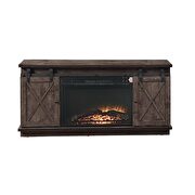Oak finish tv stand with fireplace by Acme additional picture 5