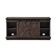 Oak finish tv stand with fireplace by Acme additional picture 6