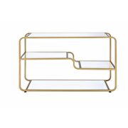 Gold finish & mirror tv stand by Acme additional picture 4