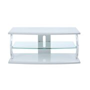 White & clear glass led tv stand by Acme additional picture 3