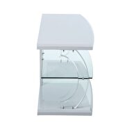 White & clear glass led tv stand by Acme additional picture 4