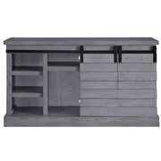 Gray oak finish tv stand with fireplace by Acme additional picture 6