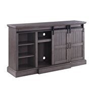 Gray oak finish TV unit with built-in fireplace by Acme additional picture 2