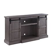 Gray oak finish TV unit with built-in fireplace by Acme additional picture 3