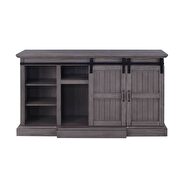 Gray oak finish TV unit with built-in fireplace by Acme additional picture 4