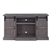 Gray oak finish TV unit with built-in fireplace by Acme additional picture 5
