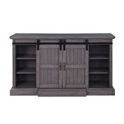 Gray oak finish TV unit with built-in fireplace by Acme additional picture 6