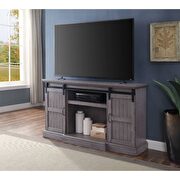 Gray oak finish TV unit with built-in fireplace by Acme additional picture 7