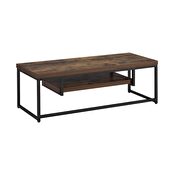 Weathered oak finish & black metal tv stand by Acme additional picture 2