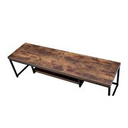Weathered oak finish & black metal tv stand by Acme additional picture 5