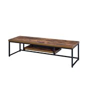 Weathered oak finish black metal TV stand by Acme additional picture 2