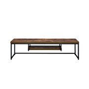 Weathered oak finish black metal TV stand by Acme additional picture 3