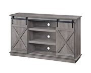 Gray finish x brace design doors TV stand by Acme additional picture 3