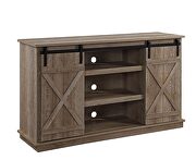 Oak finish x brace design doors TV stand by Acme additional picture 2