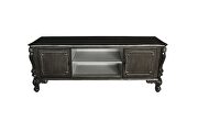 Charcoal finish w/ silver trim accent ornamental curves entertainment center by Acme additional picture 6