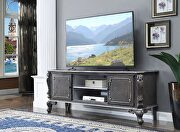 Charcoal finish w/ silver trim accent ornamental curves entertainment center by Acme additional picture 7