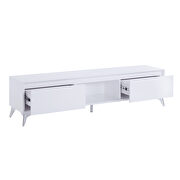 White & chrome finish TV stand w/ led touch light by Acme additional picture 2