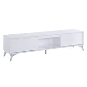 White & chrome finish TV stand w/ led touch light by Acme additional picture 3