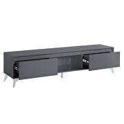 Gray & chrome finish TV stand w/ led touch light by Acme additional picture 2