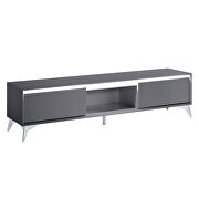 Gray & chrome finish TV stand w/ led touch light by Acme additional picture 5