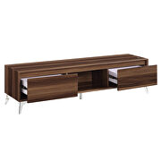 Walnut & chrome finish TV stand w/ led touch light by Acme additional picture 2