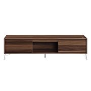 Walnut & chrome finish TV stand w/ led touch light by Acme additional picture 4