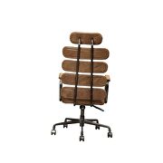 Retro brown top grain leather executive office chair additional photo 4 of 5