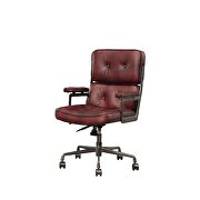Vintage merlot top grain leather executive office chair by Acme additional picture 2
