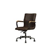 Distress chocolate top grain leather executive office chair by Acme additional picture 2