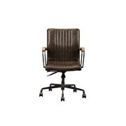 Distress chocolate top grain leather executive office chair by Acme additional picture 3