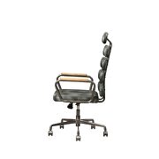 Black top grain leather executive office chair by Acme additional picture 5