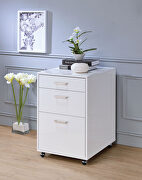 White high gloss & chrome finish desk by Acme additional picture 7