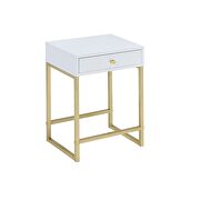 White & brass coleen desk by Acme additional picture 4