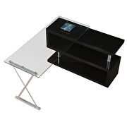 Black high gloss & clear glass desk w/swivel by Acme additional picture 6