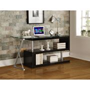 Black high gloss & clear glass desk w/swivel by Acme additional picture 7