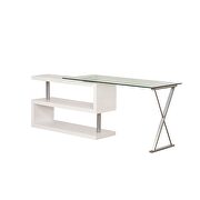 White high gloss & clear glass desk w/swivel by Acme additional picture 11