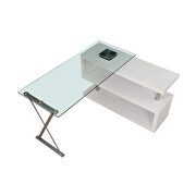 White high gloss & clear glass desk w/swivel by Acme additional picture 12