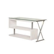 White high gloss & clear glass desk w/swivel by Acme additional picture 4