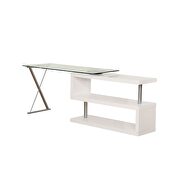 White high gloss & clear glass desk w/swivel by Acme additional picture 8