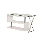 White high gloss & clear glass desk w/swivel by Acme additional picture 10