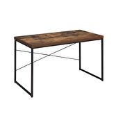 Weathered oak finish & black metal desk by Acme additional picture 2