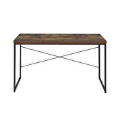 Weathered oak finish & black metal desk by Acme additional picture 3