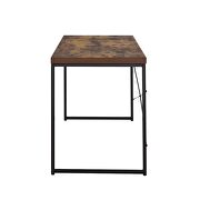 Weathered oak finish & black metal desk by Acme additional picture 4