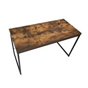 Weathered oak finish & black metal desk by Acme additional picture 5