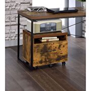 Weathered oak finish & black metal desk by Acme additional picture 10