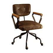 Vintage whiskey top grain leather executive office chair additional photo 2 of 5